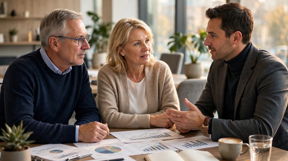 Nederlands stel dat pensioenplanning bespreekt met een financieel adviseur