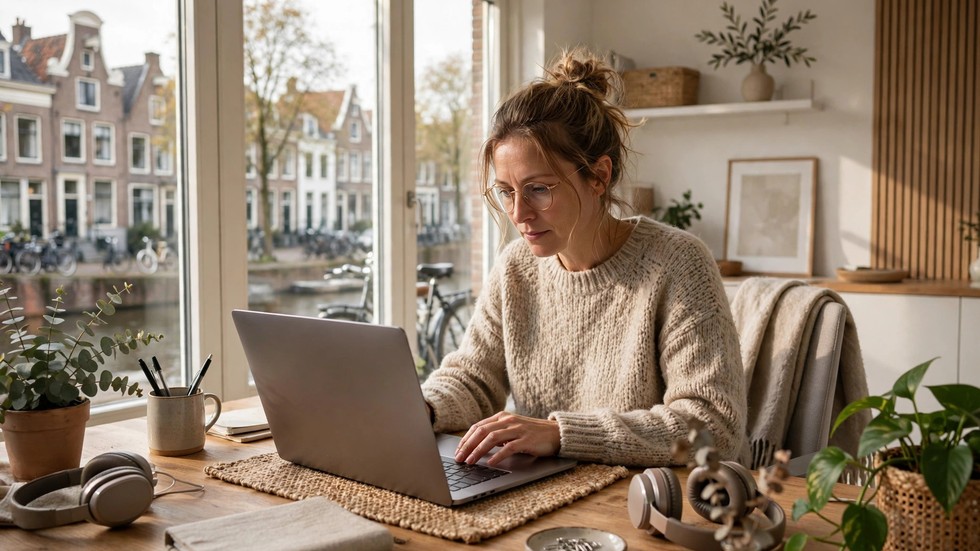 Zzp-regels 2026: Nederlandse freelancer die thuis aan een laptop werkt