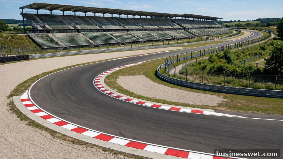 Een Formule 1-auto tijdens een pitstop, met monteurs die razendsnel de banden wisselen.